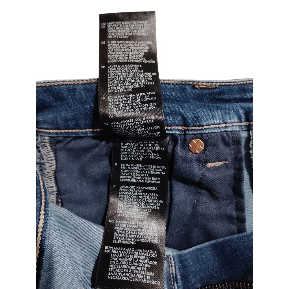 Liverpool Los Angeles The Crop Flare Jeans Blue Raw Frayed Hem Size 10/30 - Picture 9 of 11